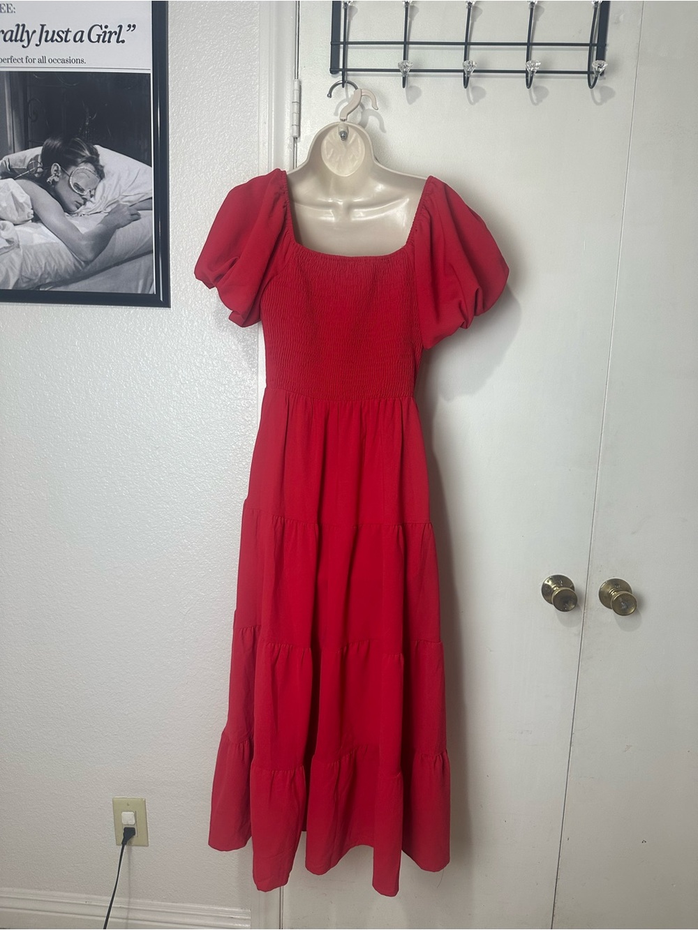 Pretty garden red maxi dress - Picture 2 of 4